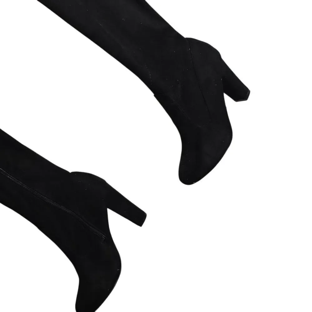 Journee Maya Block Heel Black Over The Knee Boots